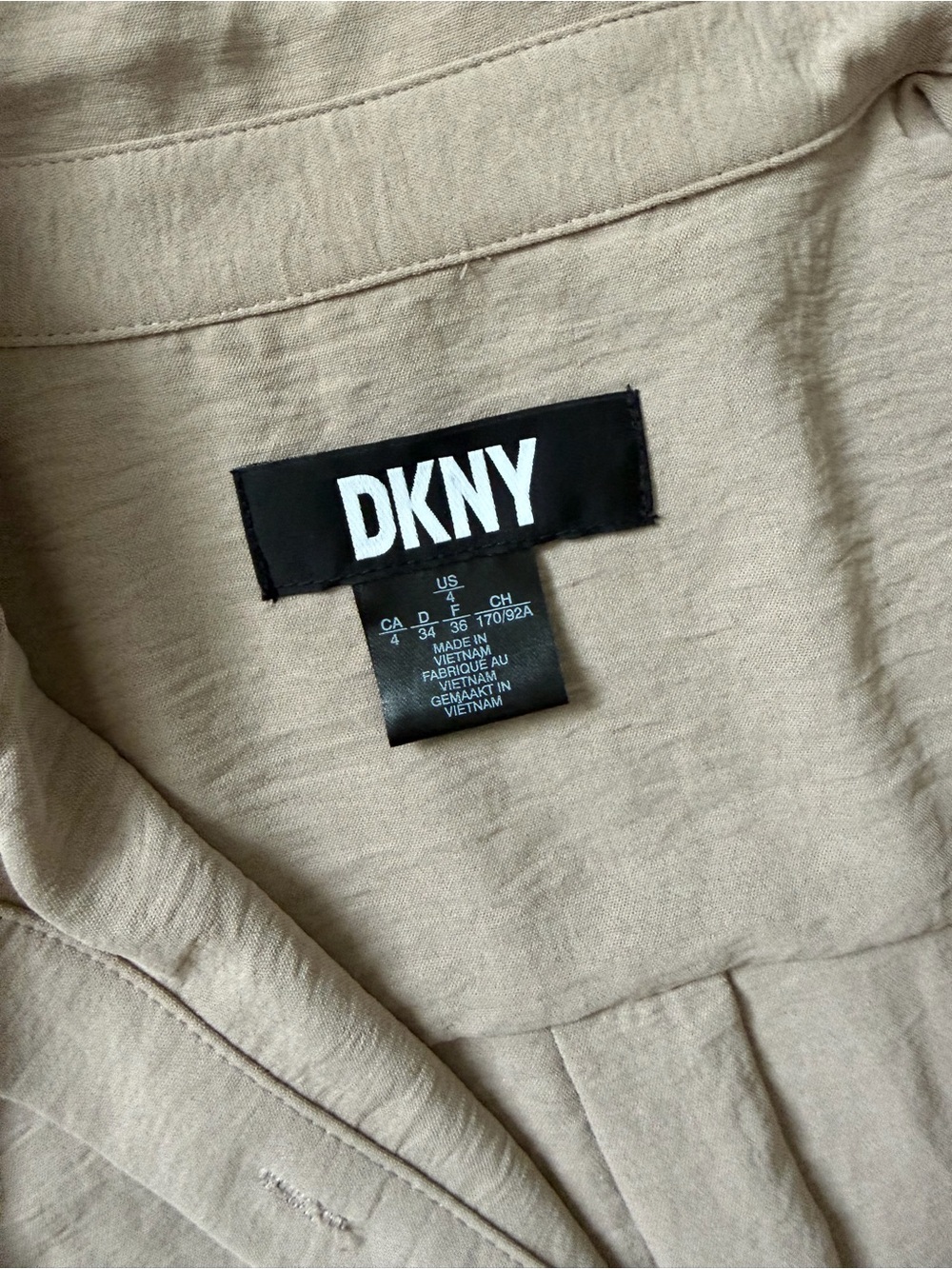 DKNY Taupe Button-Front Midi Shirt Dress - Picture 6 of 10